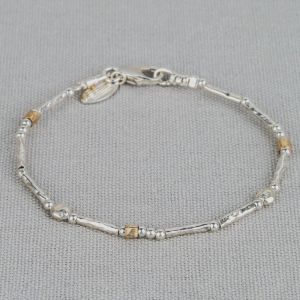 Armband zilver + a little touch of Goldfilled