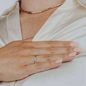 Ring organisch zilver rond