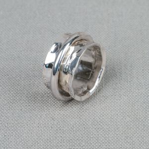 Ring silver spinning ring diabolo