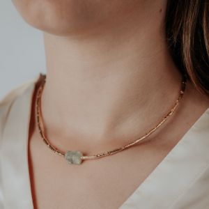 Collier LIMITED Goldfilled buisjes + Beryl