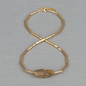 Collier LIMITED Goldfilled buisjes + Gold Rutielkwarts