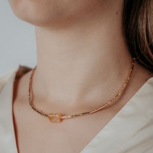 Collier LIMITED Goldfilled buisjes + Citrien