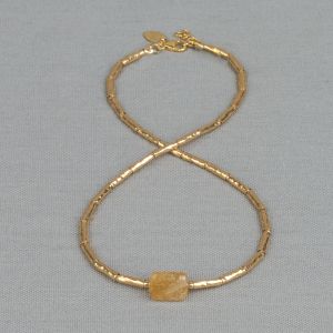 Collier LIMITED Goldfilled buisjes + Citrien