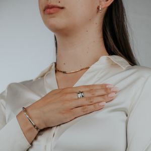 Ring zilver spinning diabolo