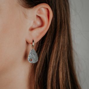 Oorhanger druppel Pink Tourmalijn + 10 karaat