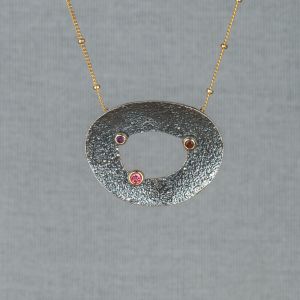 Collier bolletjes + hanger sprinkels edelstenen