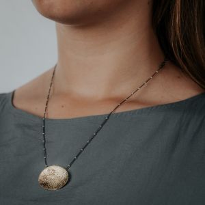 Necklace balls + touch of gold pendant