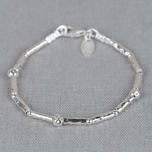 Armband buisjes balletjes zilver