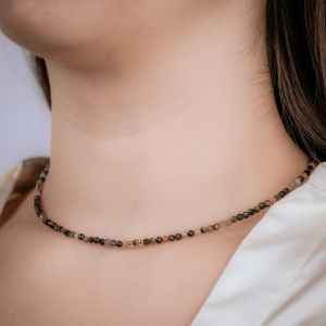 Collier Multicolour Toermalijn + Goldfilled