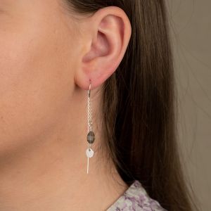 Pull-through earring + Labradorite