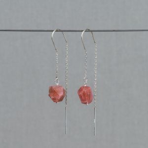 Pull-through earring + Pink Tourmaline