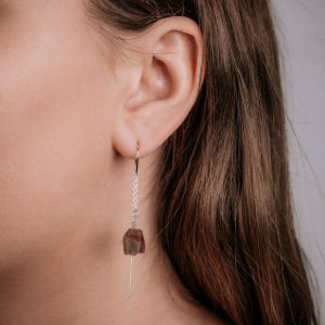 Doortrek oorbel + Roze Toermalijn