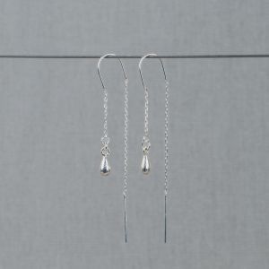 Doortrek oorbel zilver + klosje