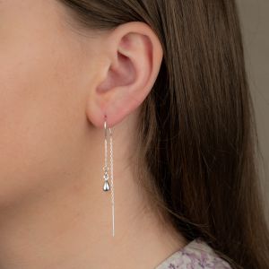 Pull-through earring silver + bobbin