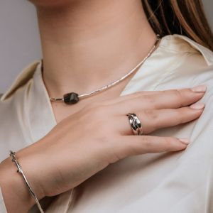 Ring 3 bandjes smal hamerslag