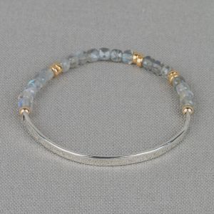 Bracelet half half silver + Labradorite with Goldfilled
