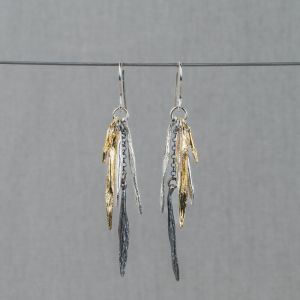 Oorhangers sprieten zilver + oxy + verguld