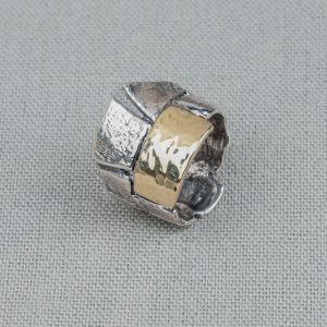 Ring silver oxy + 9 carat crown