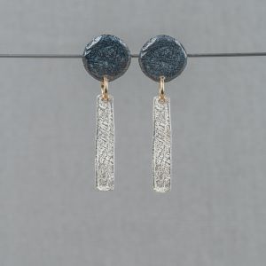 Stud earrings tower silver + oxy + Goldfilled