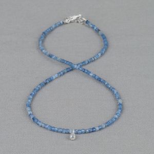 Kyanit-Halskette + Silberspule