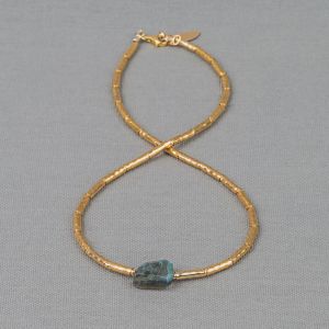 Necklace tubes tight Goldfilled + Labradorite