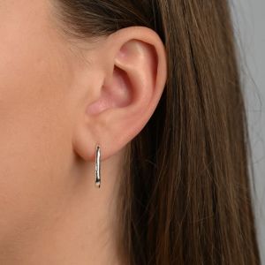 Ear hoop rectangle silver
