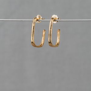 Ear hoop rectangle gold plated