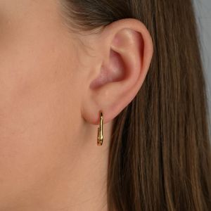Ear hoop rectangle gold plated