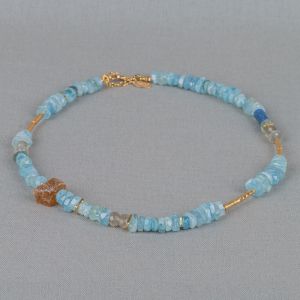 Necklace Goldfilled + Aqua + gemstones