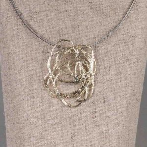 Hanger bloem zilver verguld