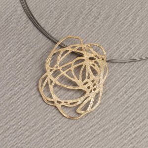 Hanger bloem zilver verguld