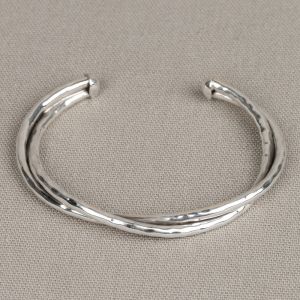 Klemband zilver + hamerslag duo spiraal