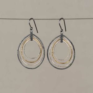 Oorhangers zilver, oxy, verguld drop in drop