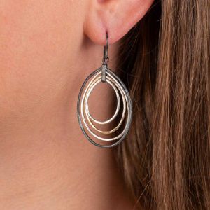 Oorhangers zilver, oxy, verguld drop in drop