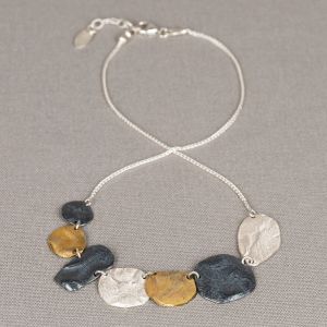 Collier stones zilver + oxy + verguld