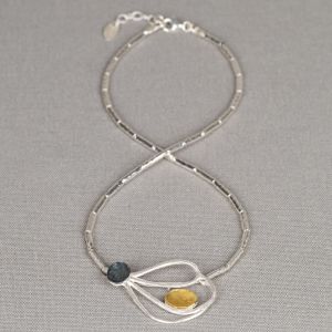 Collier Tubes loof zilver + oxy + verguld