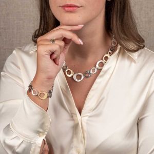 Armband cirkels zilver + oxy + verguld