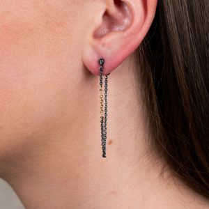 Oorhanger Chain 14 karaat goud + Bruine Diamant