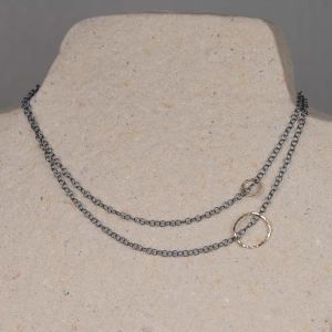 Collier Double Chain and Circles G14K