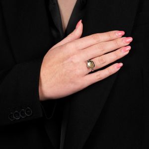 Ring zilver + oxy + 9 karaat Schaaltjes