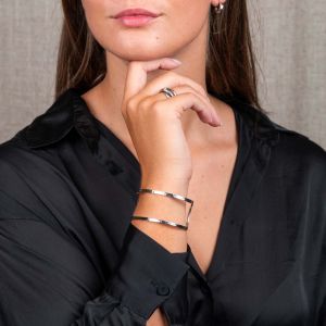 Klemband zilver hamerslag dubbel