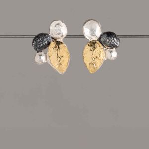 Oorsteker zilver, oxy, verguld Ladybug