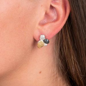 Oorsteker zilver, oxy, verguld Ladybug