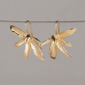 Oorhanger zilver verguld Orchidee