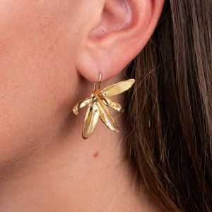 Oorhanger zilver verguld Orchidee