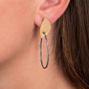 Oorsteker verguld navet + oxy hoepel