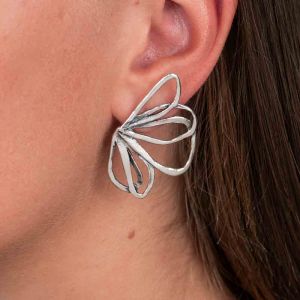 Oorsteker zilver oxy shiny vlinder