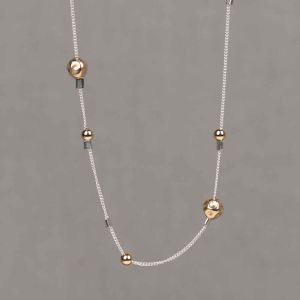 Collier zilver + Goldfilled Dotty