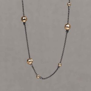 Collier zilver oxy + Goldfilled Dotty