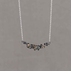 Collier zilver + Twirling oxy + 9 krt